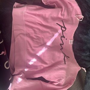 Off the shoulder Victoria secret pink sweatshirt